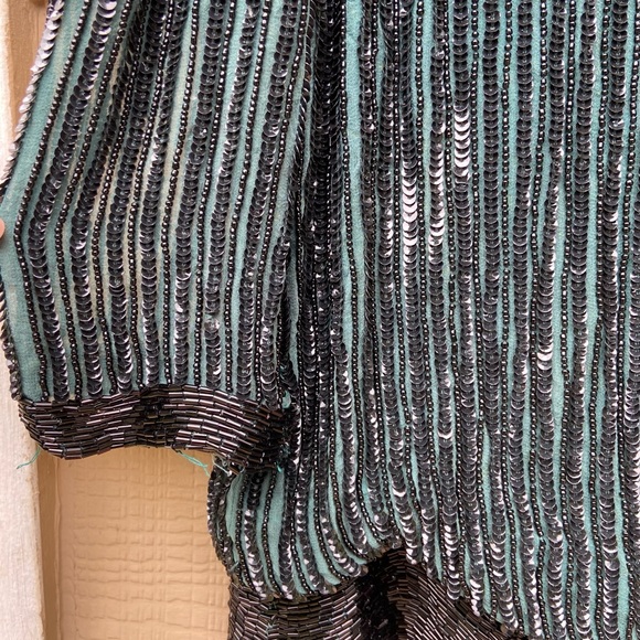 Cocktail Dress Blouson Black/Green Embellished - Picture 13 of 15